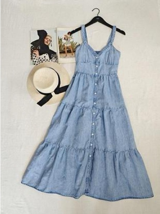 Levi's Dresses & Skirts - Levi's Denim Blue Maxi Dress, Size Small
